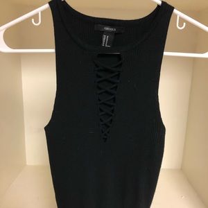 Black V Neck Tank Top
